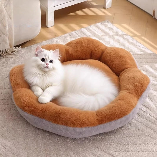Cama de Inverno em Forma de Flor para Cães e Gatos