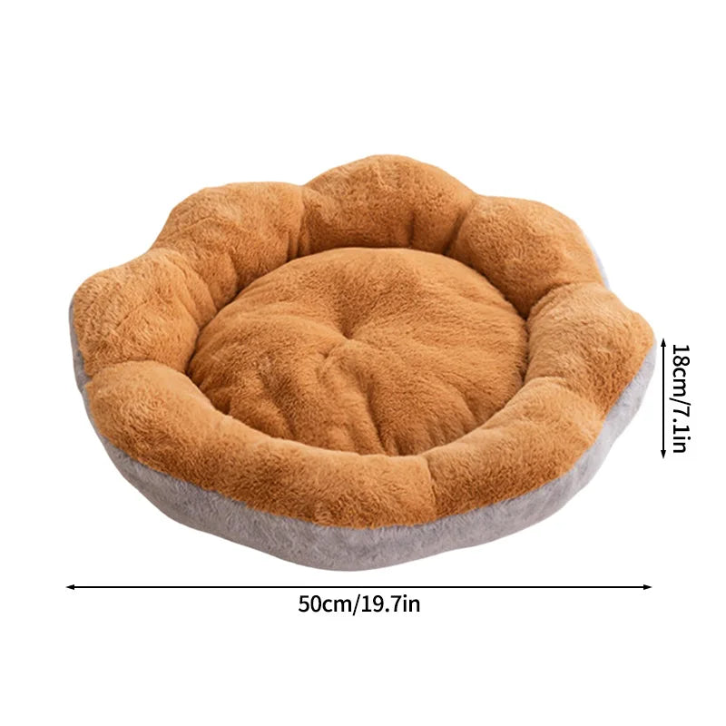 Cama de Inverno em Forma de Flor para Cães e Gatos