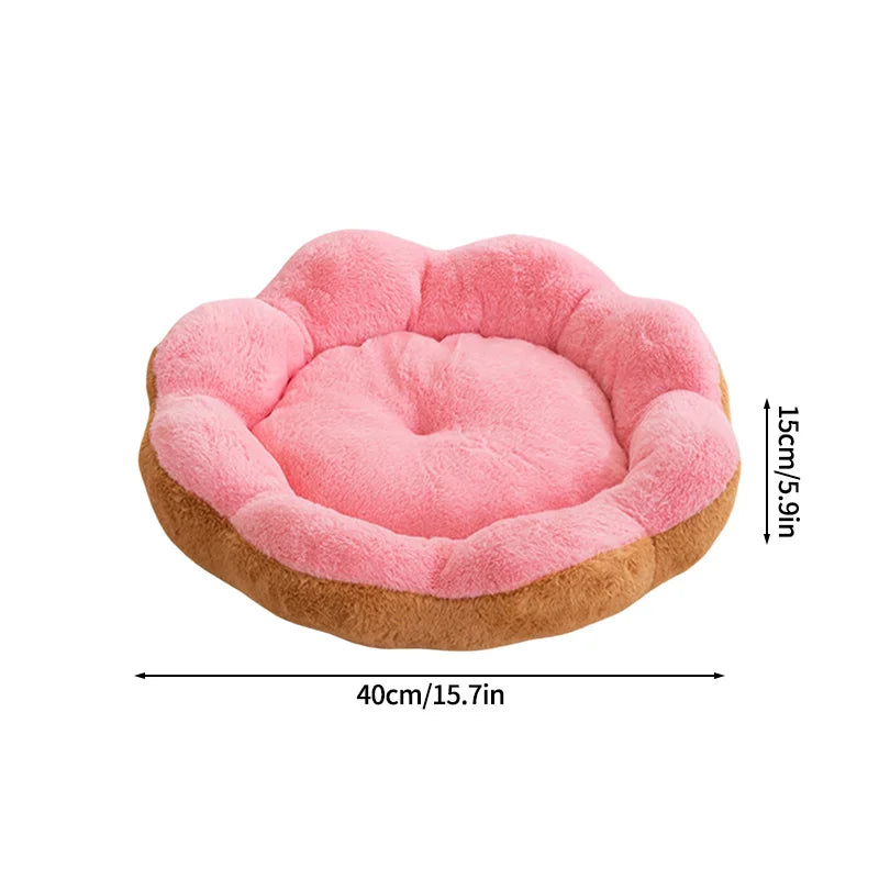 Cama de Inverno em Forma de Flor para Cães e Gatos