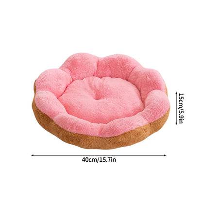 Cama de Inverno em Forma de Flor para Cães e Gatos