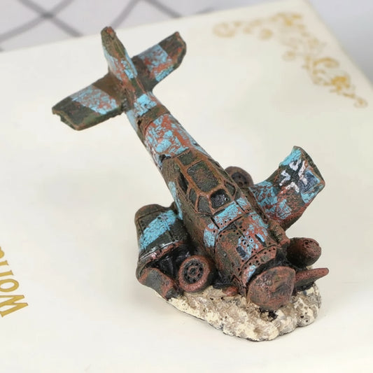 Peça de Miniatura de Avião em Resina para Aquário