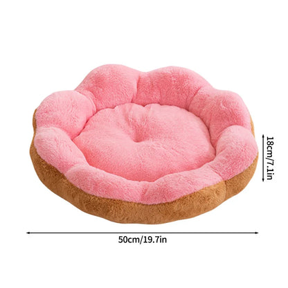 Cama de Inverno em Forma de Flor para Cães e Gatos