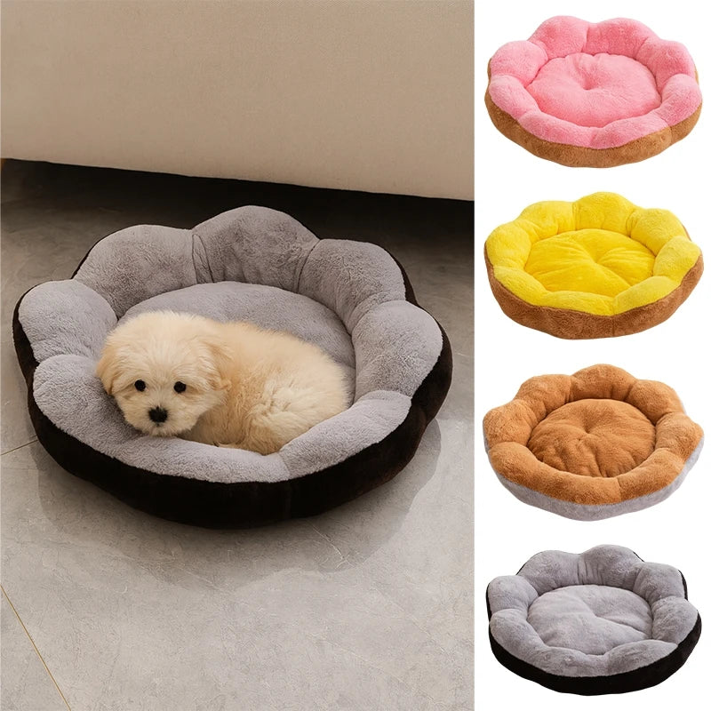 Cama de Inverno em Forma de Flor para Cães e Gatos