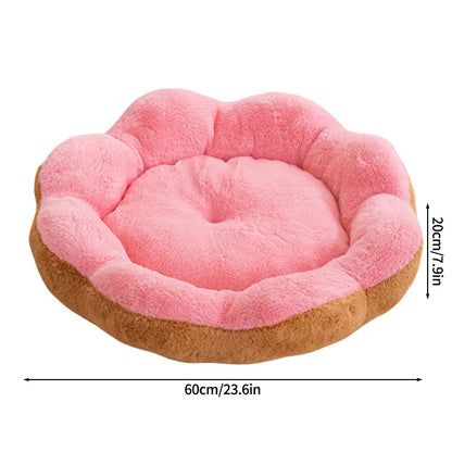 Cama de Inverno em Forma de Flor para Cães e Gatos