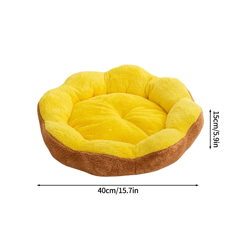 Cama de Inverno em Forma de Flor para Cães e Gatos