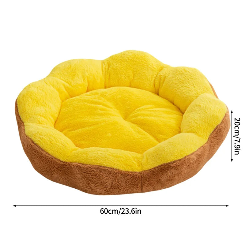 Cama de Inverno em Forma de Flor para Cães e Gatos