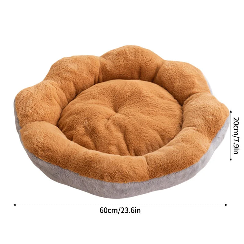 Cama de Inverno em Forma de Flor para Cães e Gatos